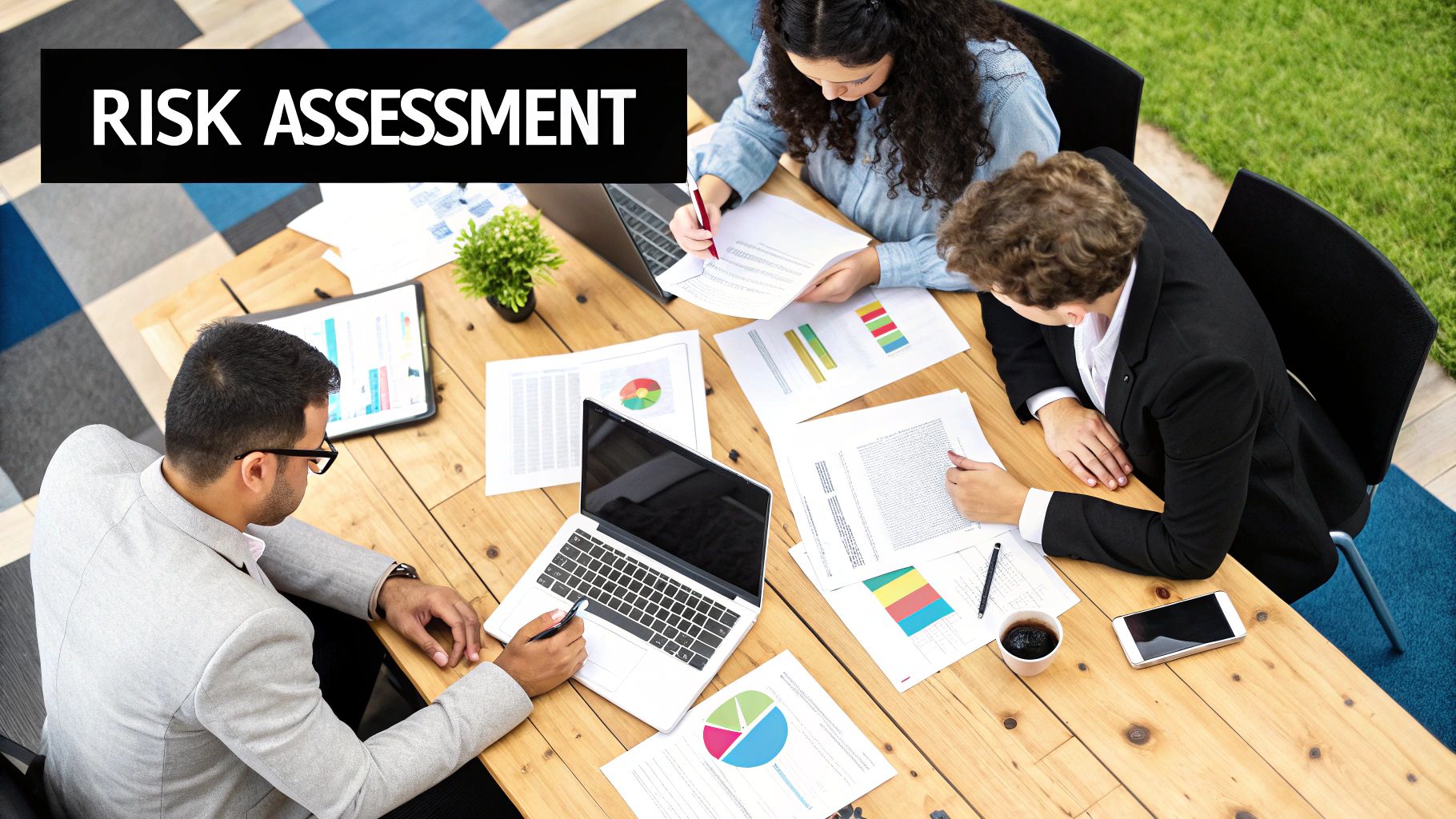 Team conducting a business continuity and disaster recovery risk assessment.